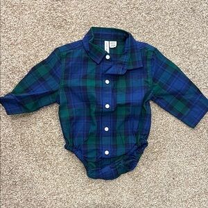 Janie and Jack Green Plaid Shirt